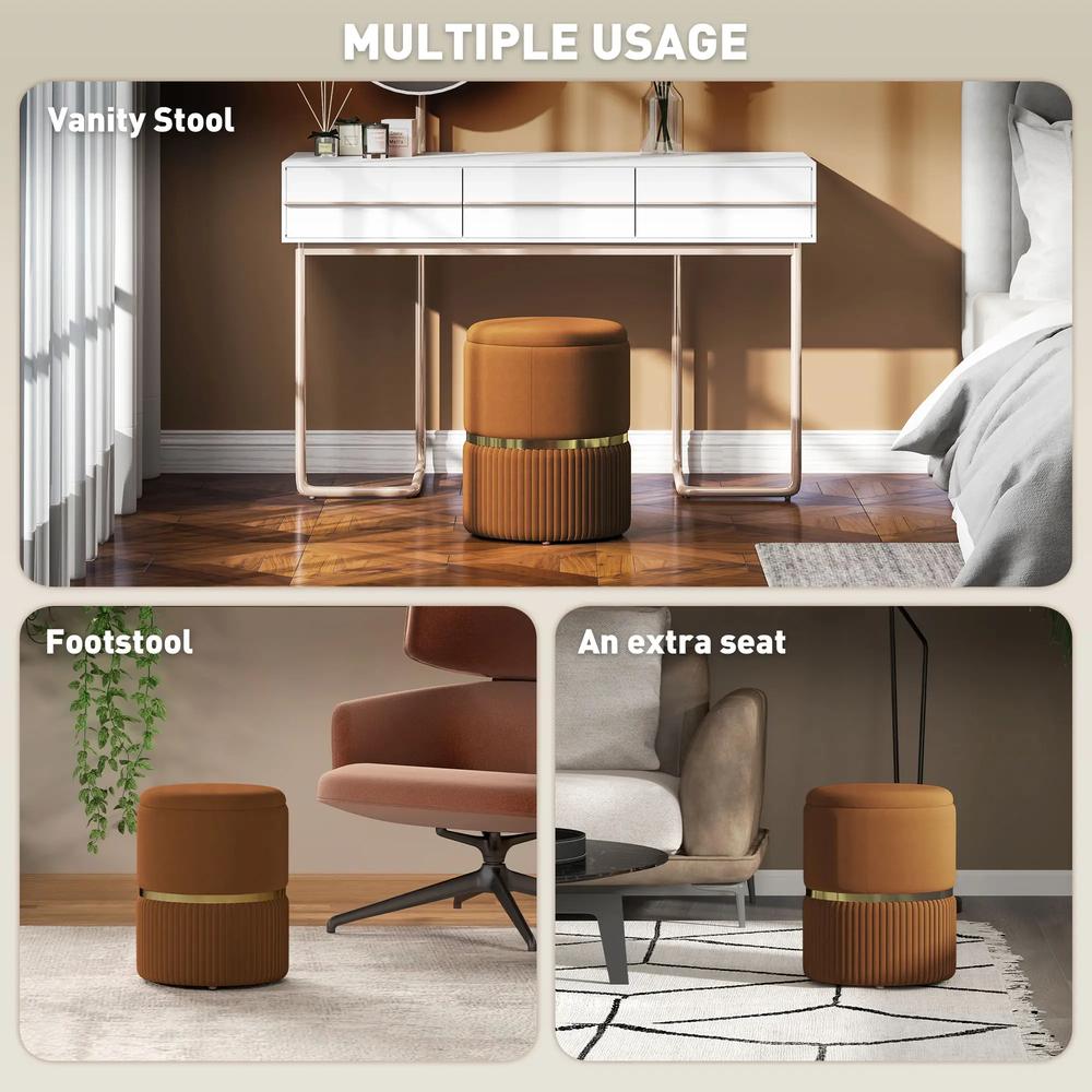 HOMCOM Velvet-Feel Storage Ottoman Additional View 28