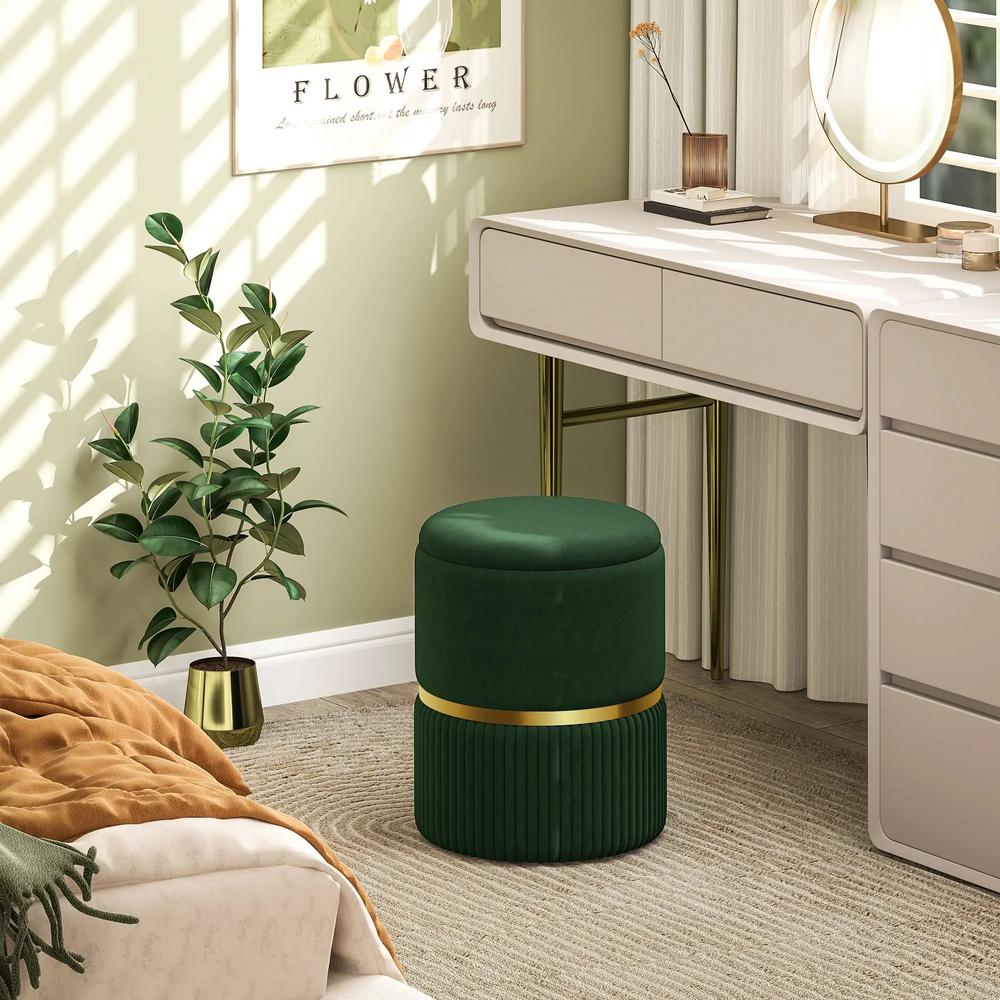 HOMCOM Velvet-Feel Storage Ottoman Additional View 35