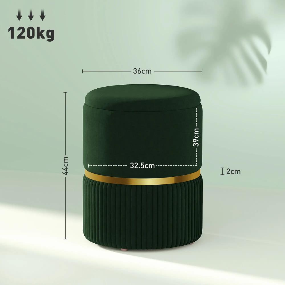 HOMCOM Velvet-Feel Storage Ottoman Additional View 36