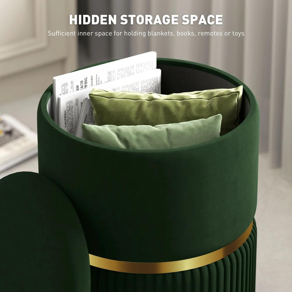 HOMCOM Velvet-Feel Storage Ottoman Additional View 37