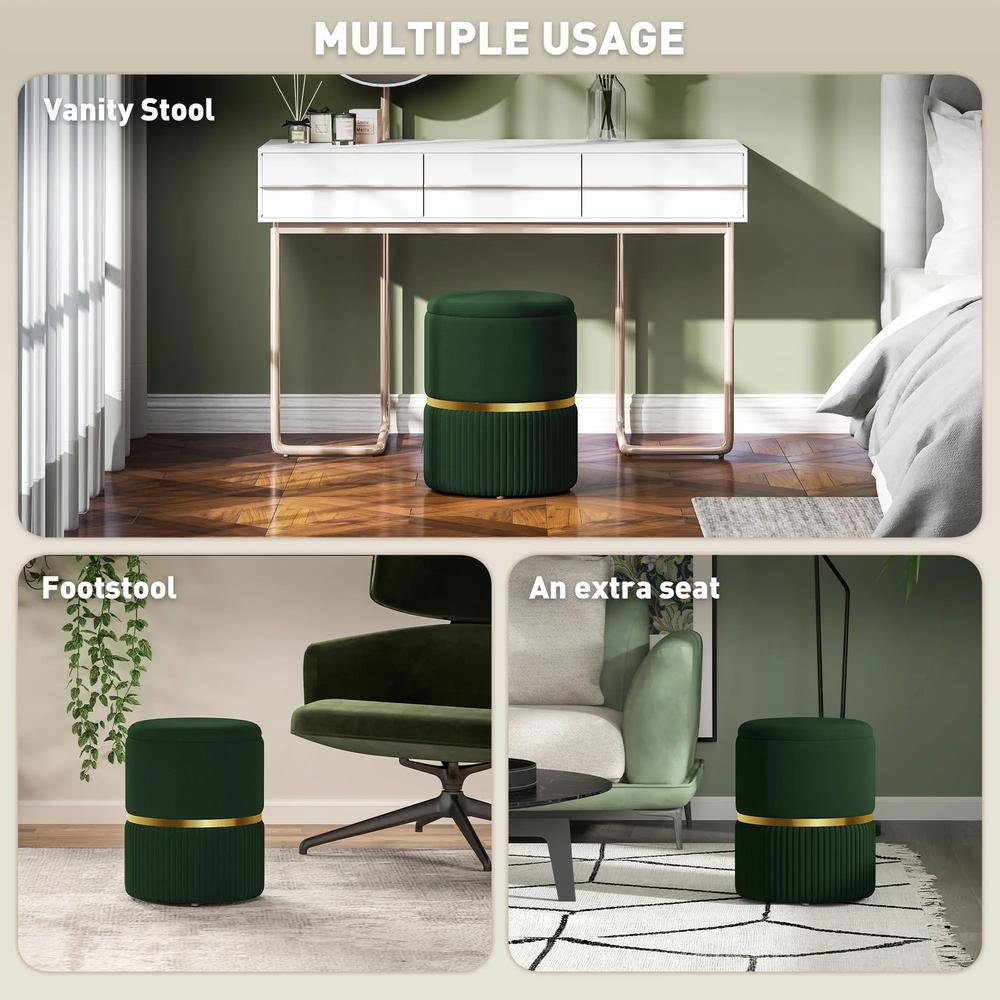 HOMCOM Velvet-Feel Storage Ottoman Additional View 39