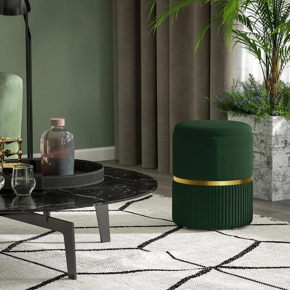HOMCOM Velvet-Feel Storage Ottoman Additional View 40