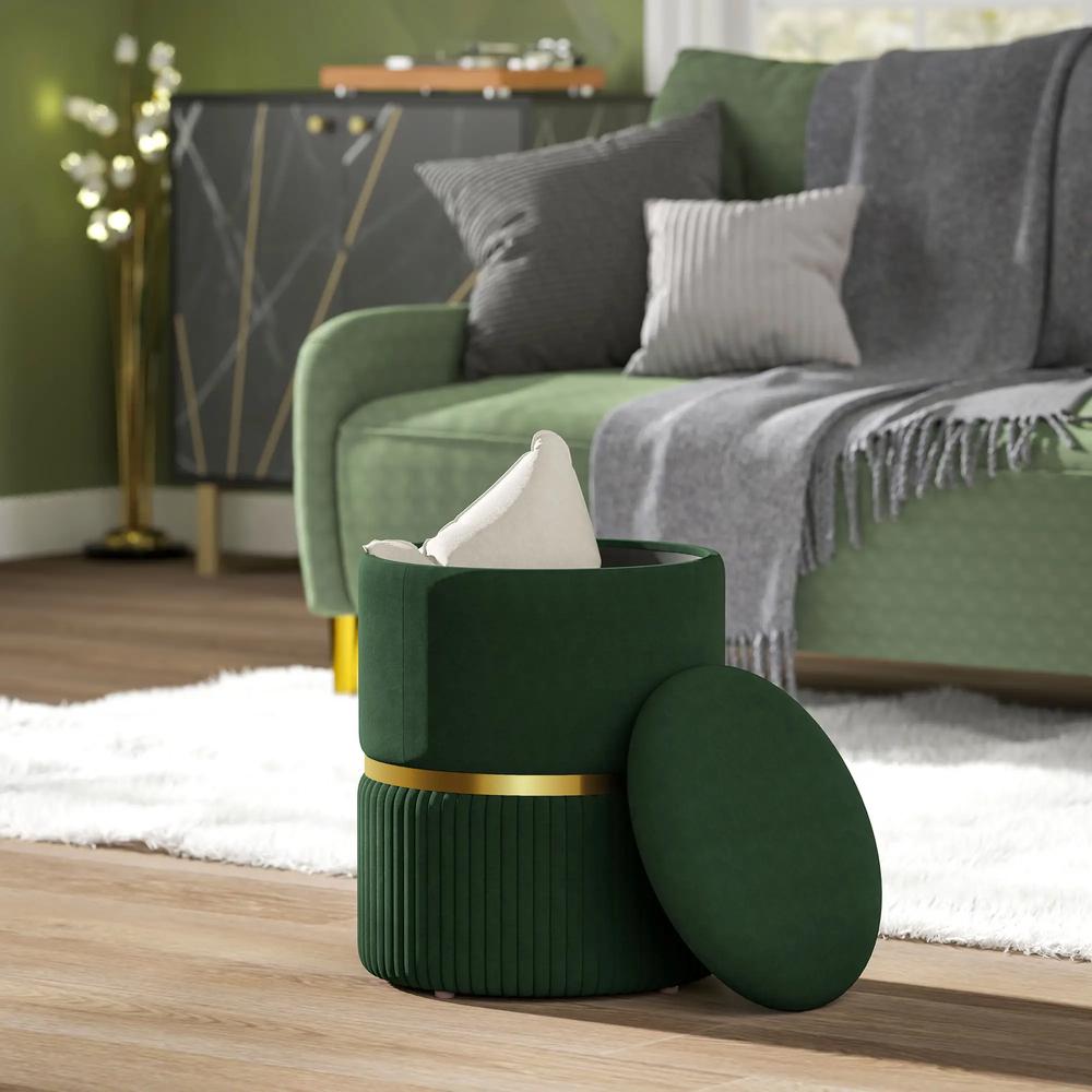 HOMCOM Velvet-Feel Storage Ottoman Additional View 43