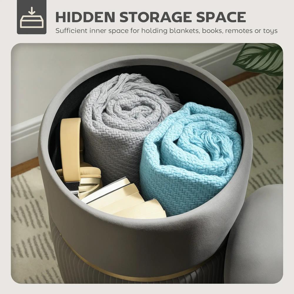 HOMCOM Velvet-Feel Storage Ottoman Additional View 48
