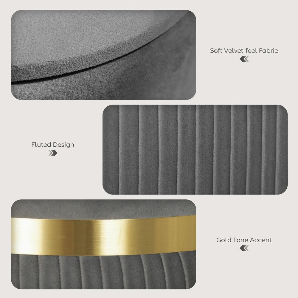 HOMCOM Velvet-Feel Storage Ottoman Additional View 49