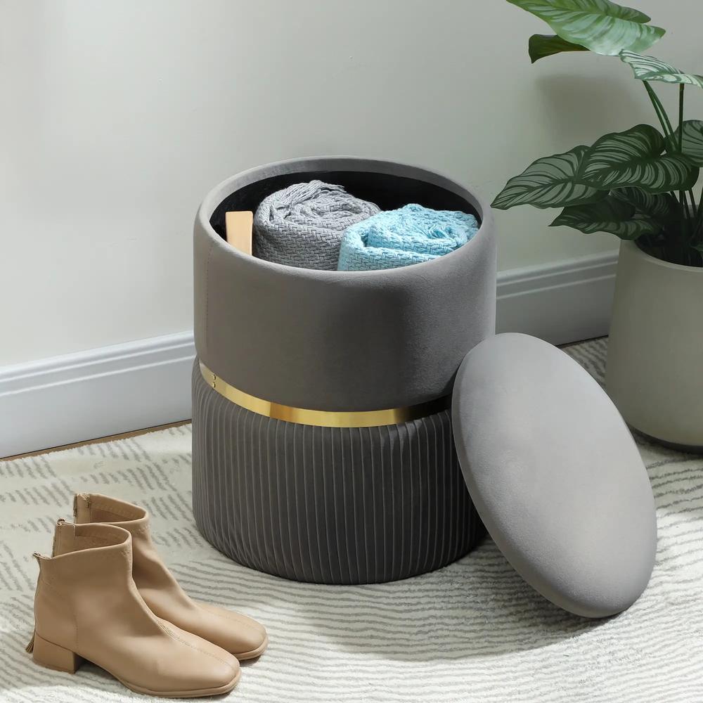 HOMCOM Velvet-Feel Storage Ottoman Additional View 52