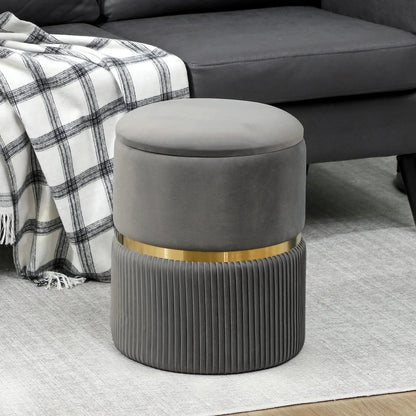 HOMCOM Velvet-Feel Storage Ottoman Additional View 54