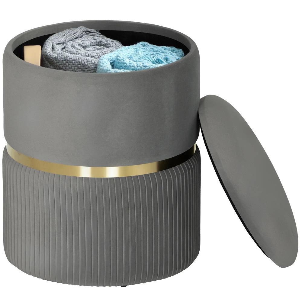 HOMCOM Velvet-Feel Storage Ottoman Additional View 55