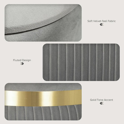 HOMCOM Velvet-Feel Storage Ottoman Additional View 60