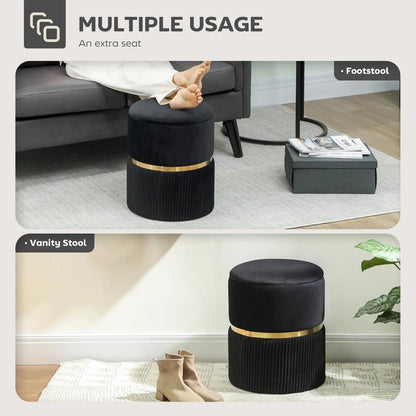 HOMCOM Velvet-Feel Storage Ottoman Additional View 6