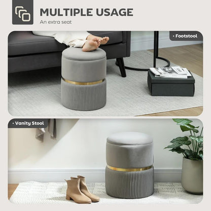 HOMCOM Velvet-Feel Storage Ottoman Additional View 61