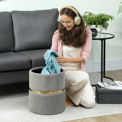 HOMCOM Velvet-Feel Storage Ottoman Additional View 62