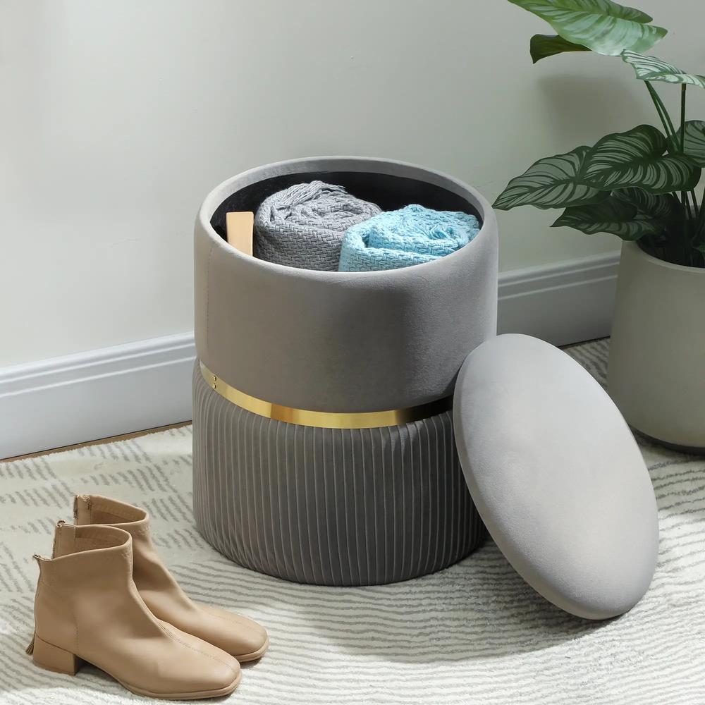HOMCOM Velvet-Feel Storage Ottoman Additional View 63