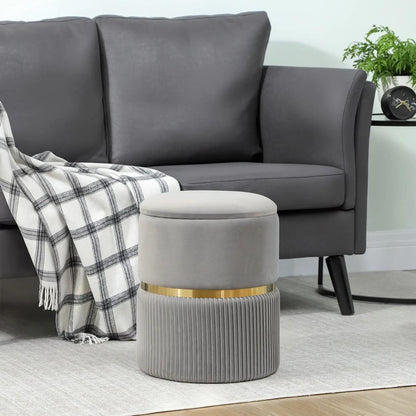 HOMCOM Velvet-Feel Storage Ottoman Additional View 64