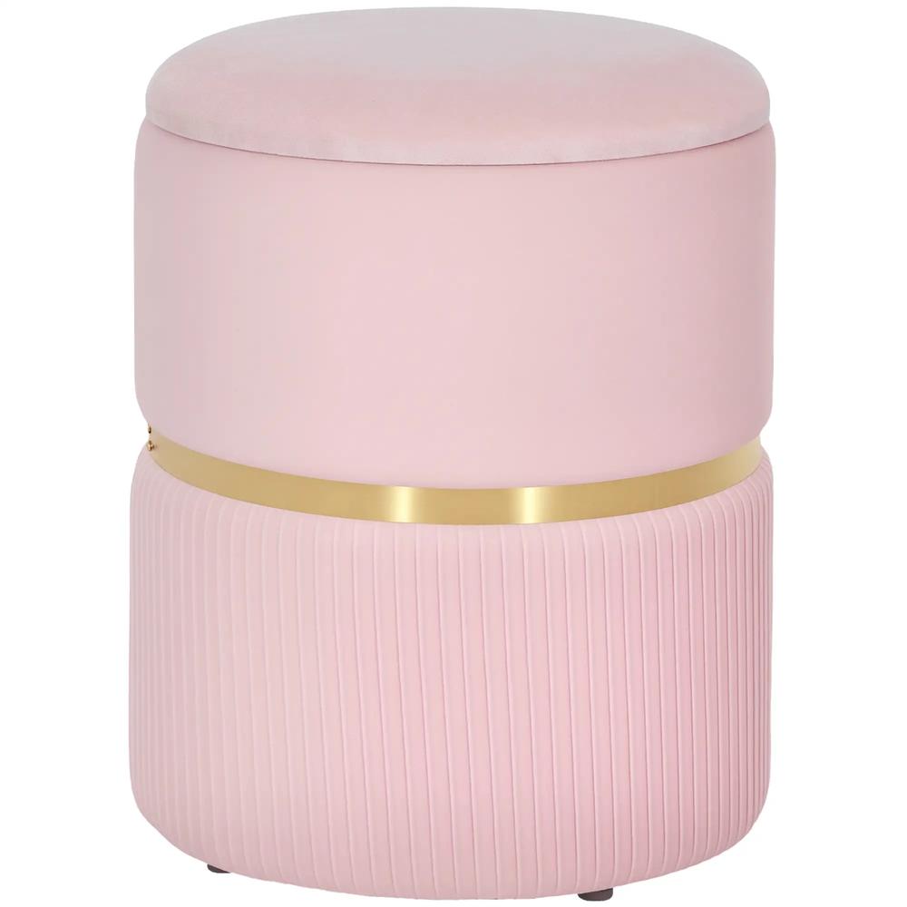 HOMCOM Velvet-Feel Storage Ottoman Additional View 67