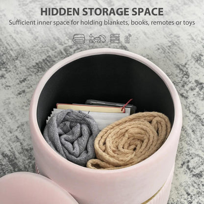 HOMCOM Velvet-Feel Storage Ottoman Additional View 70