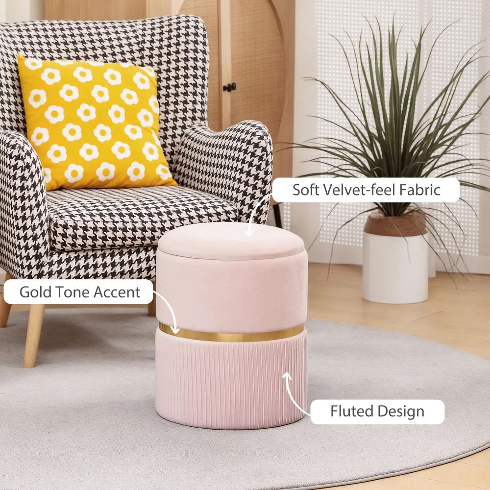 HOMCOM Velvet-Feel Storage Ottoman Additional View 71