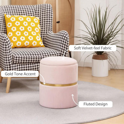 HOMCOM Velvet-Feel Storage Ottoman Additional View 71