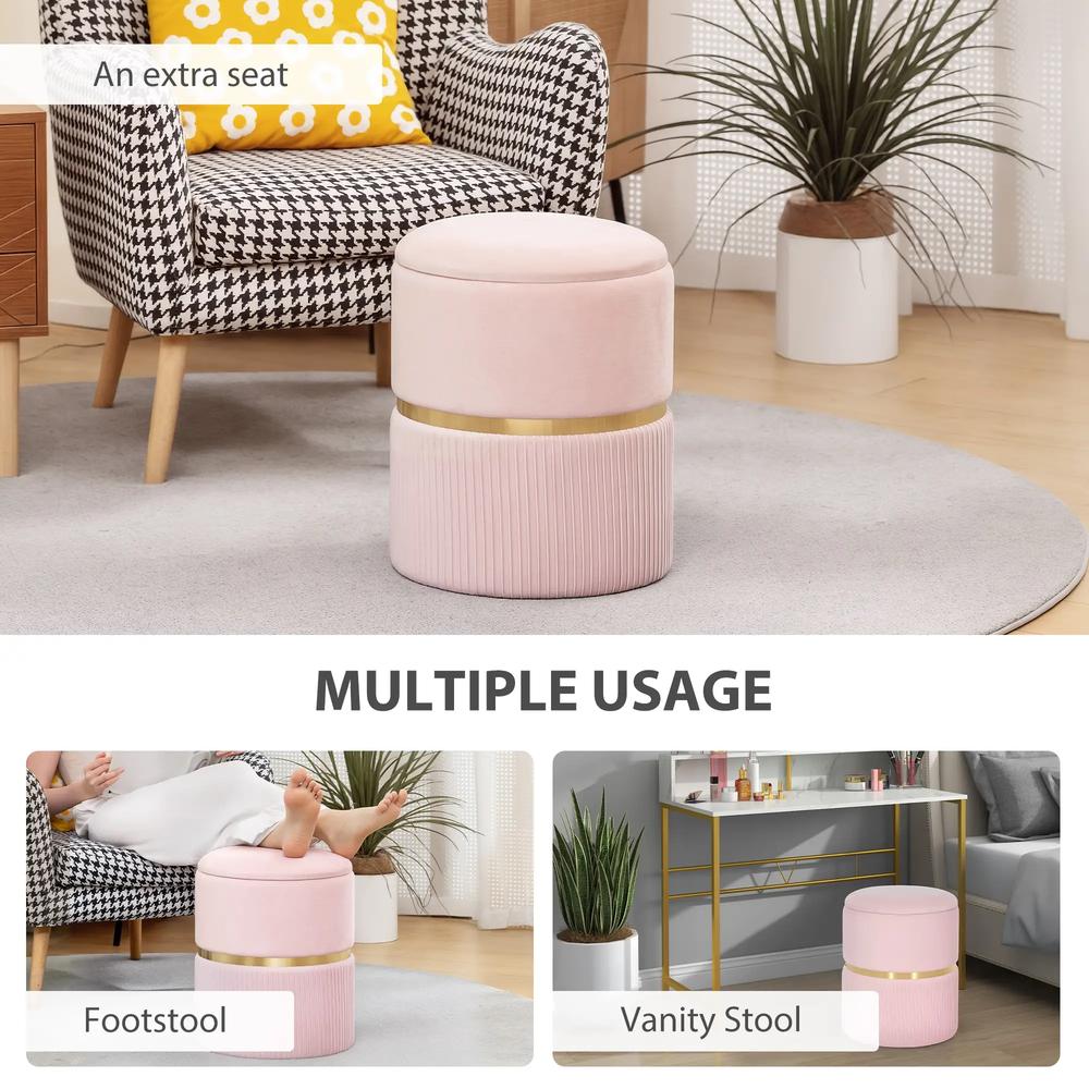 HOMCOM Velvet-Feel Storage Ottoman Additional View 72