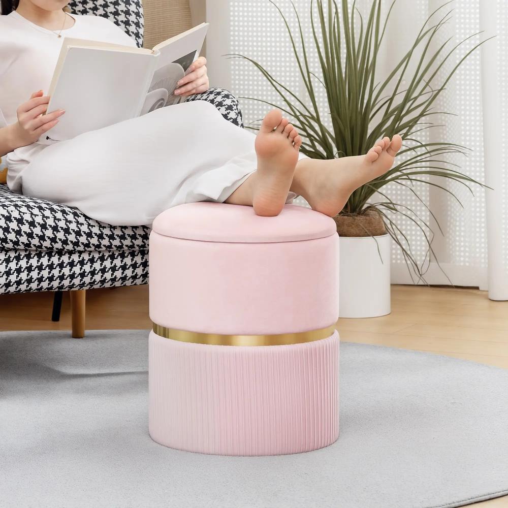 HOMCOM Velvet-Feel Storage Ottoman Additional View 76