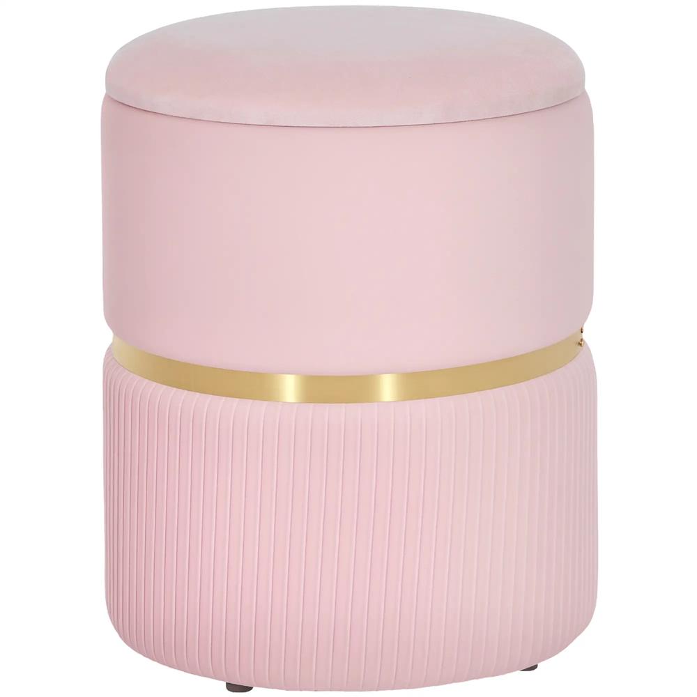 HOMCOM Velvet-Feel Storage Ottoman Additional View 77