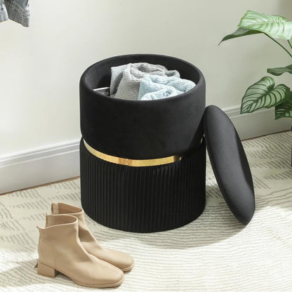 HOMCOM Velvet-Feel Storage Ottoman Additional View 8