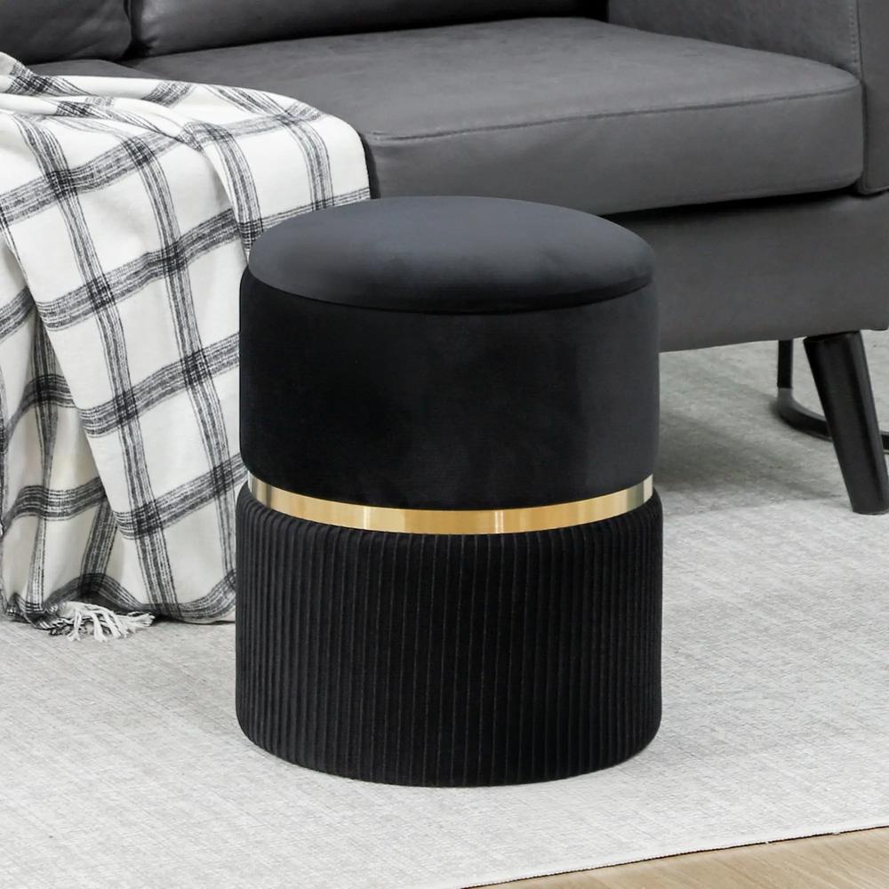 HOMCOM Velvet-Feel Storage Ottoman Additional View 10