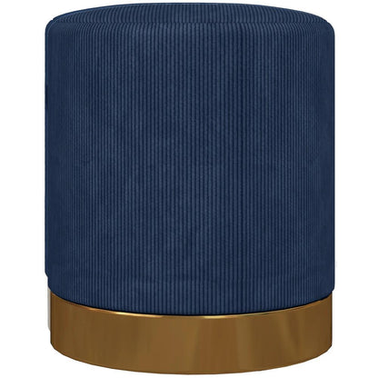HOMCOM Soft Padded Corduroy Footstool - Dark Blue Additional View 11