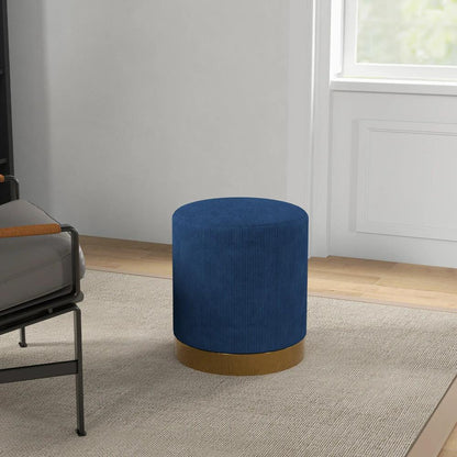 HOMCOM Soft Padded Corduroy Footstool - Dark Blue Additional View 7