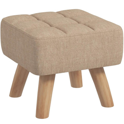 HOMCOM Linen-Look Square Padded Footstool Additional View 12