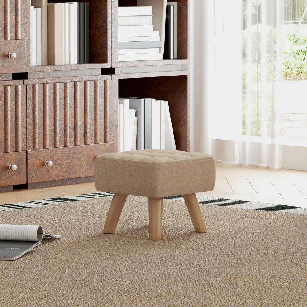 HOMCOM Linen-Look Square Padded Footstool Additional View 13