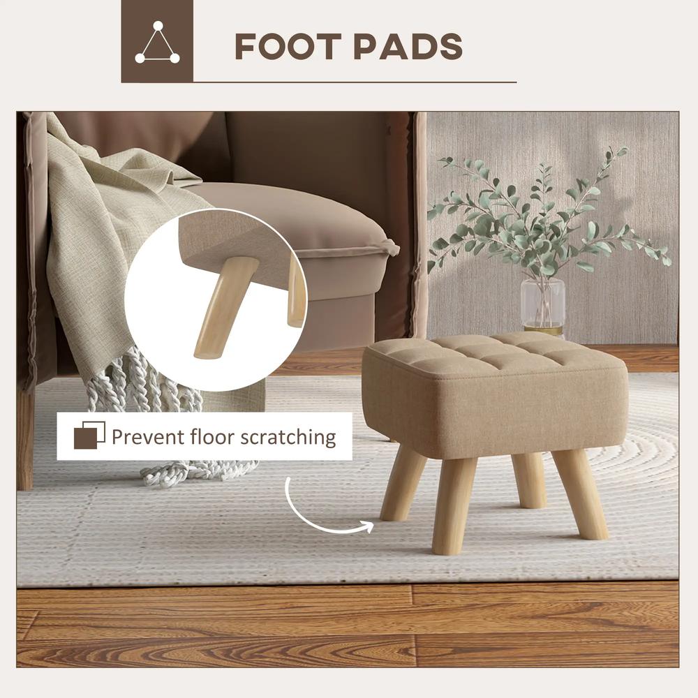 HOMCOM Linen-Look Square Padded Footstool Additional View 17