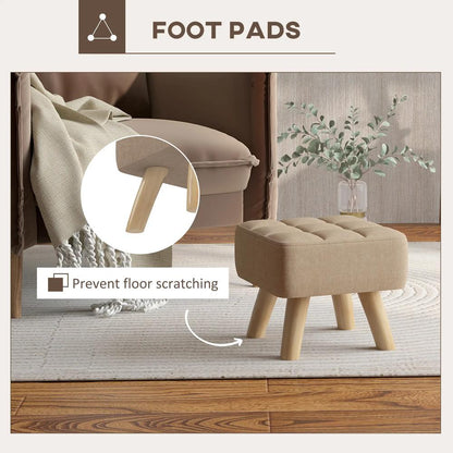 HOMCOM Linen-Look Square Padded Footstool Additional View 17