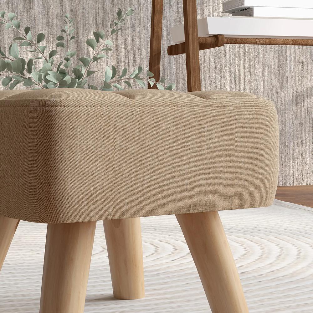 HOMCOM Linen-Look Square Padded Footstool Additional View 19