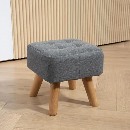 HOMCOM Linen-Look Square Padded Footstool Additional View 24