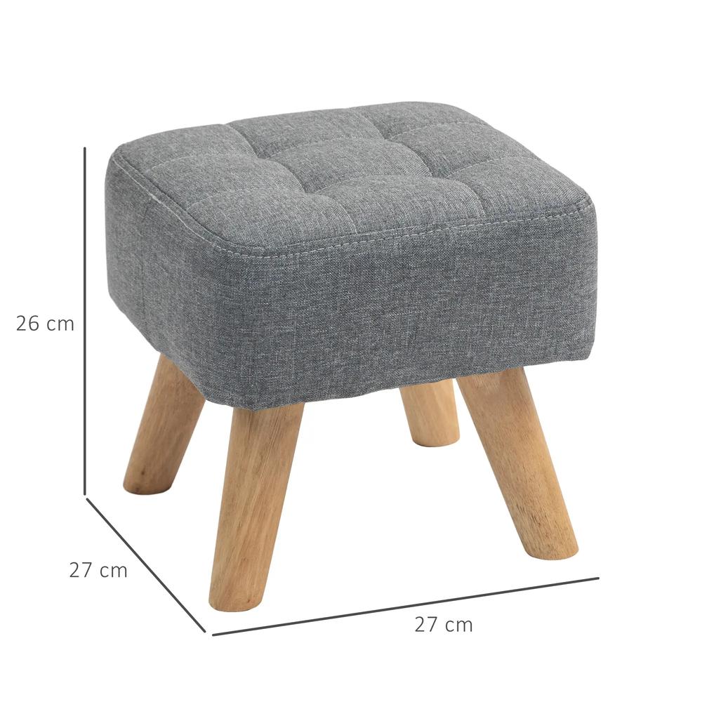 HOMCOM Linen-Look Square Padded Footstool Additional View 25
