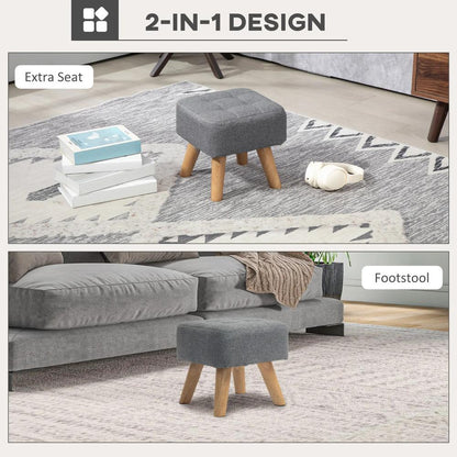 HOMCOM Linen-Look Square Padded Footstool Additional View 26
