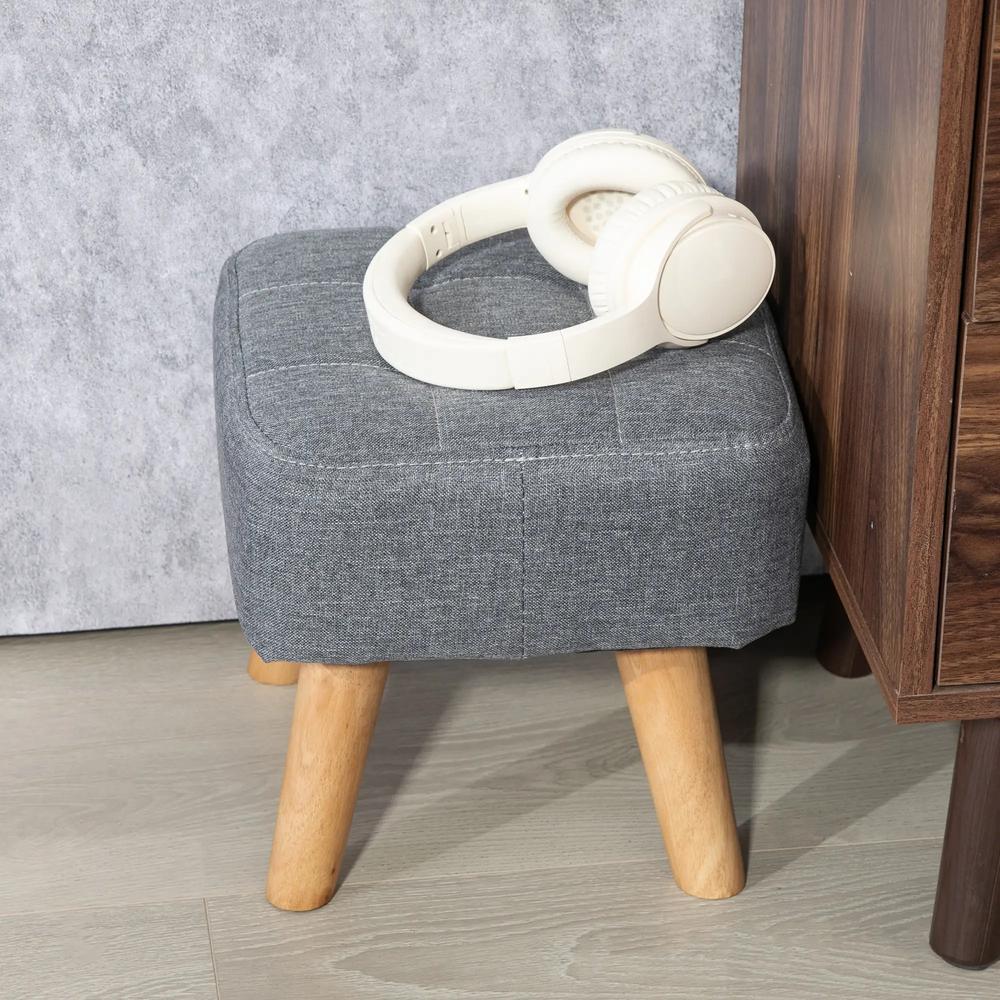 HOMCOM Linen-Look Square Padded Footstool Additional View 29