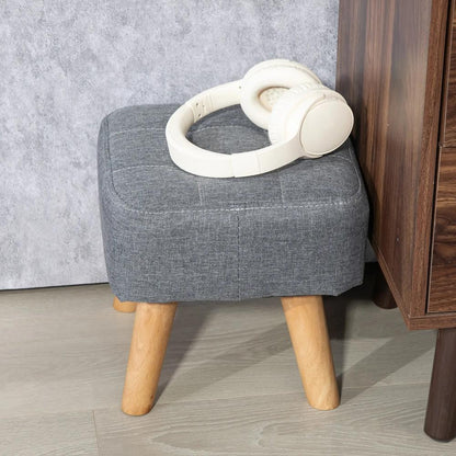HOMCOM Linen-Look Square Padded Footstool Additional View 29