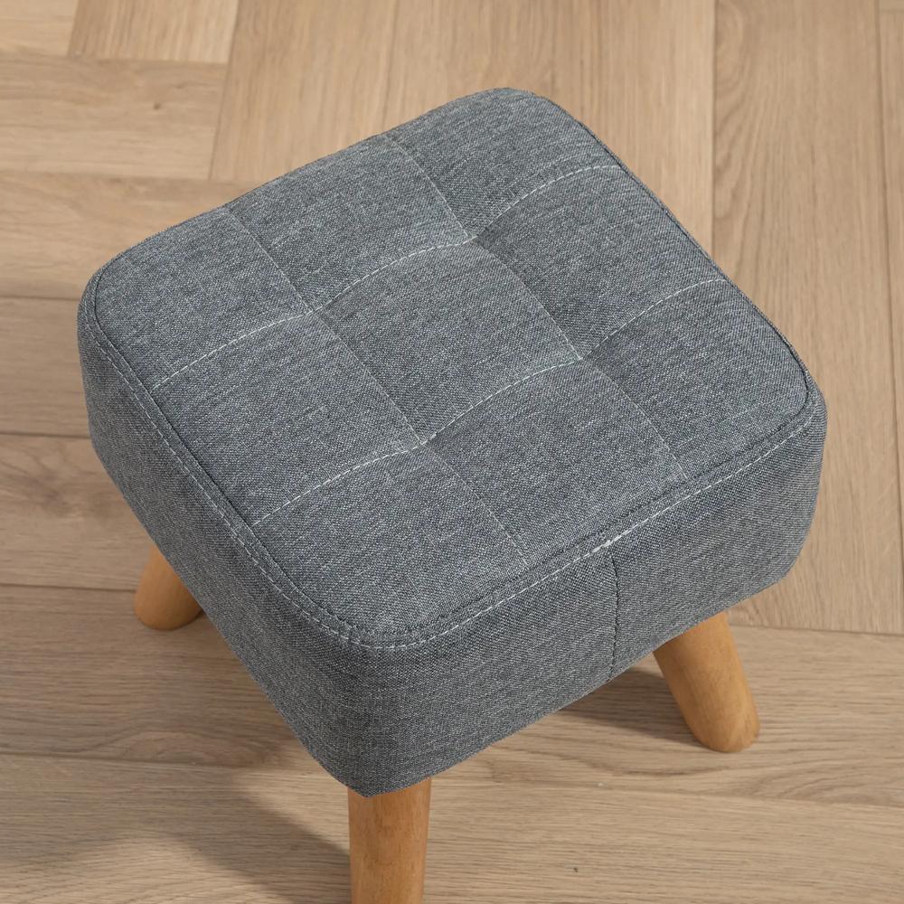 HOMCOM Linen-Look Square Padded Footstool Additional View 30