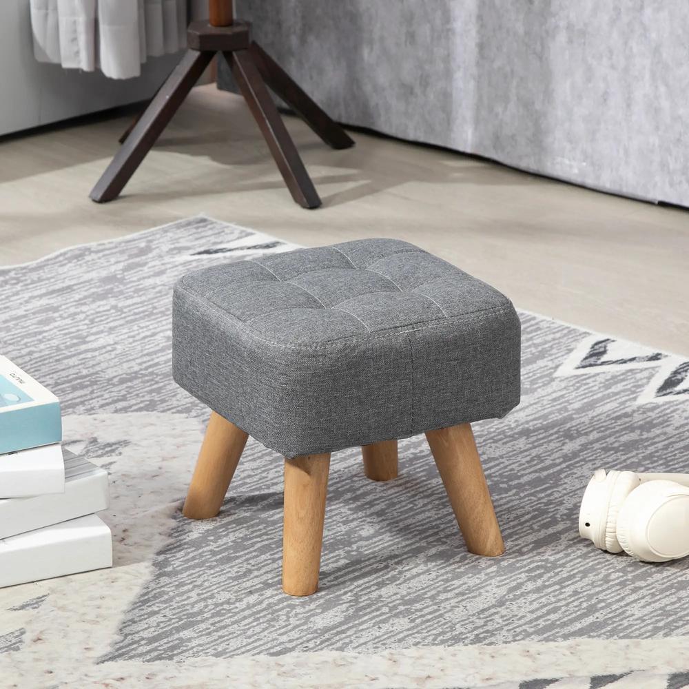 HOMCOM Linen-Look Square Padded Footstool Additional View 32