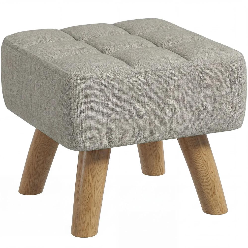 HOMCOM Linen-Look Square Padded Footstool Additional View 34