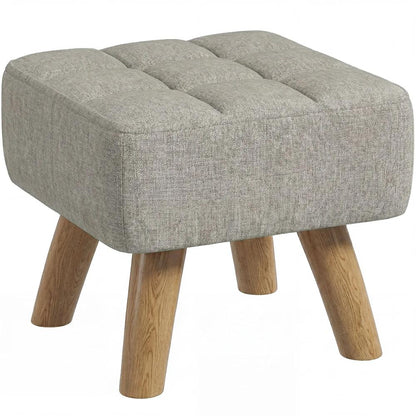 HOMCOM Linen-Look Square Padded Footstool Additional View 34