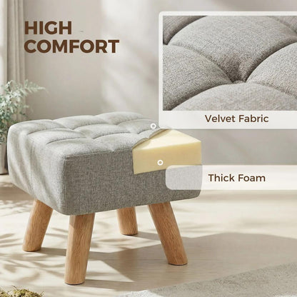 HOMCOM Linen-Look Square Padded Footstool Additional View 38