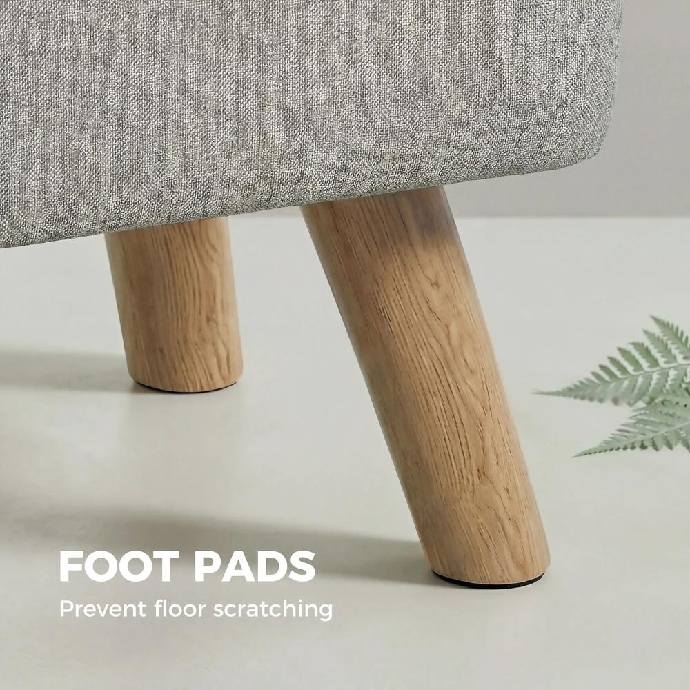 HOMCOM Linen-Look Square Padded Footstool Additional View 39