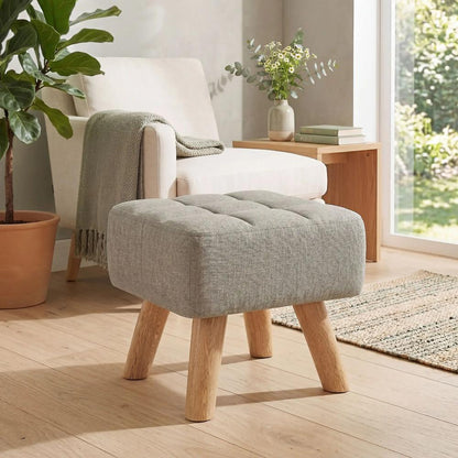 HOMCOM Linen-Look Square Padded Footstool Additional View 40