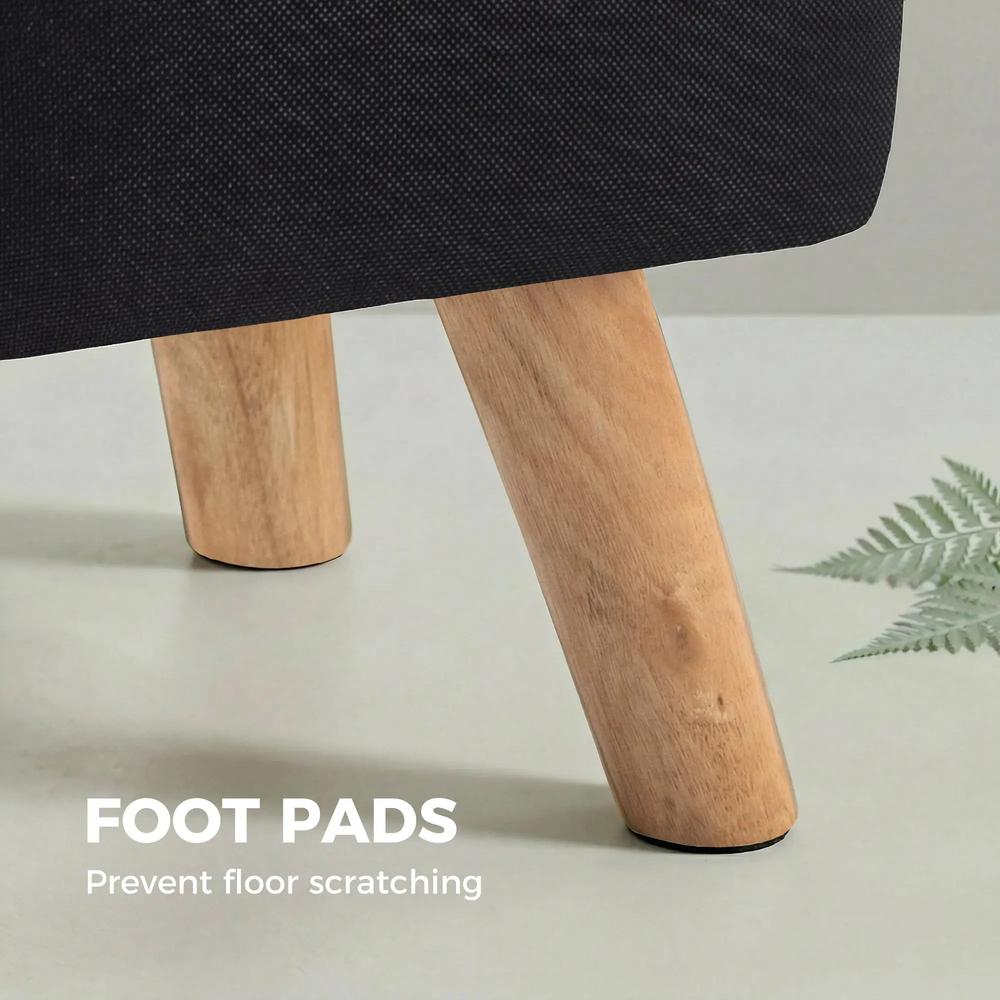 HOMCOM Linen-Look Square Padded Footstool Additional View 6