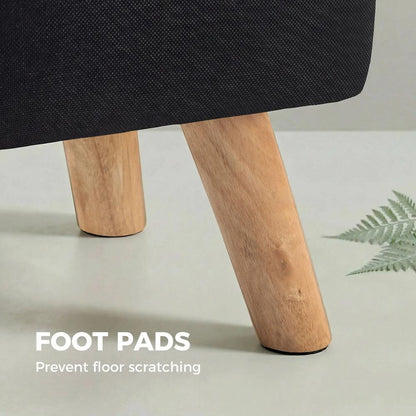 HOMCOM Linen-Look Square Padded Footstool Additional View 6