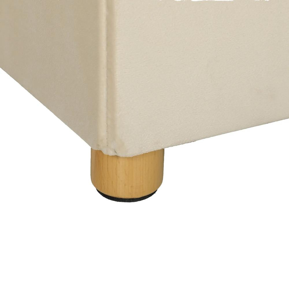 HOMCOM Velvet Upholstered Foldable Ottoman Footrest, Storage Ottoman Bench with Wood Legs for Living Room Additional View 11