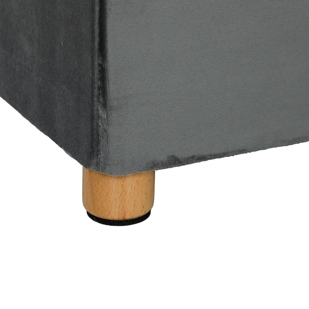 HOMCOM Velvet Upholstered Foldable Ottoman Footrest, Storage Ottoman Bench with Wood Legs for Living Room Additional View 41